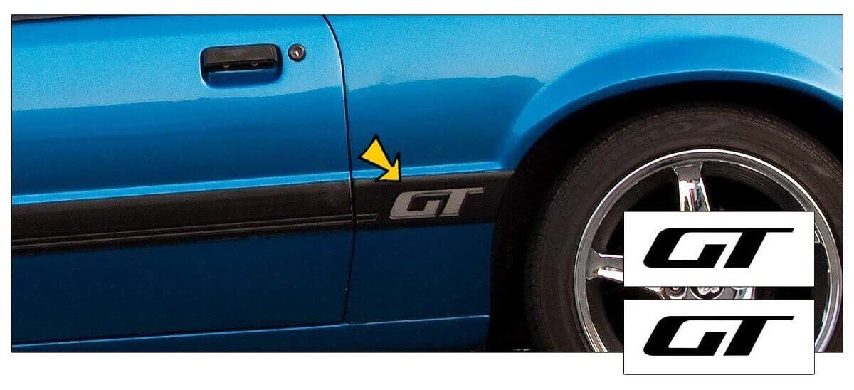 Juego de Calcomanías de Vinilo con Logo GT para Panel Trasero de Musclecar Musclecarmodel GT 1985-1986