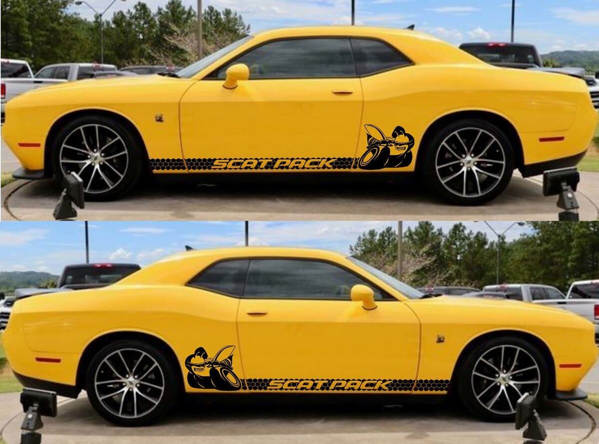 Kit de Calcomanías de Vinilo con Rayas Laterales Scat Pack para Dodge Challenger 2011-2018