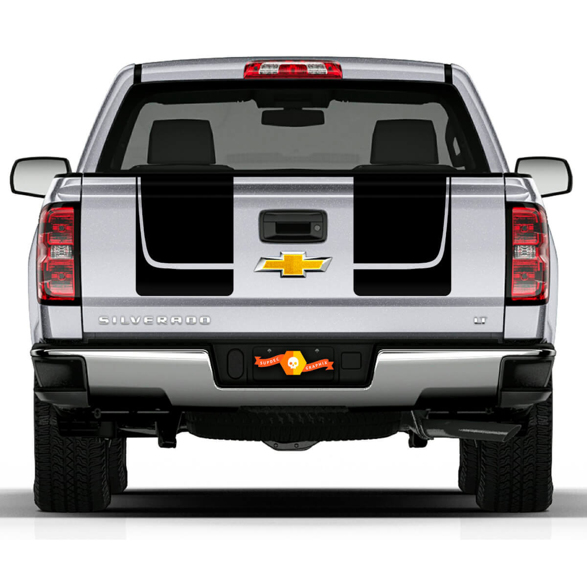 Chevy Silverado calcomanías de vinilo con rayas traseras, pegatinas gráficas RALLY 1500

