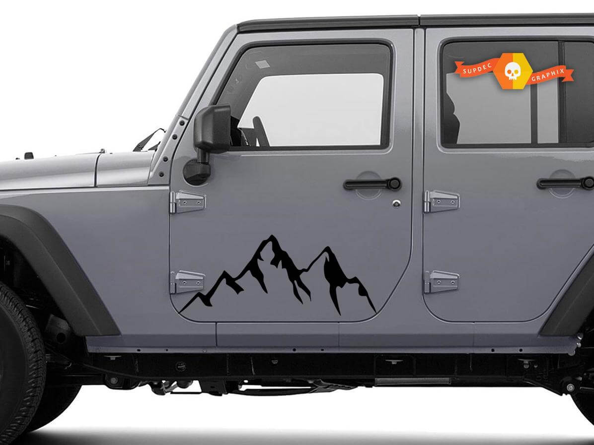 Calcomanía de Vinilo para Puerta Mountains para Jeep, Camper, Camión, Remolque