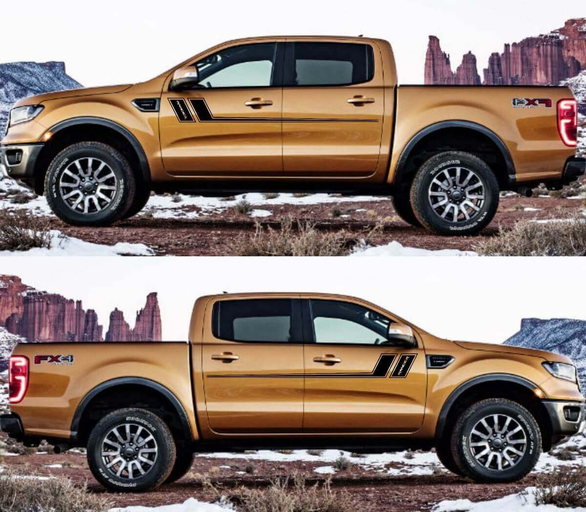 2 calcomanías adhesivas para puertas laterales para Ford Ranger 2015-2019