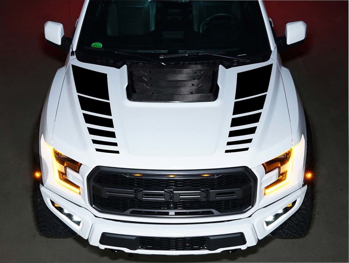 Kit de Calcomanías de Vinilo con Rayas en Capó de Doble Estroboscópico para Musclecar F-150 SVT 2016-2018
