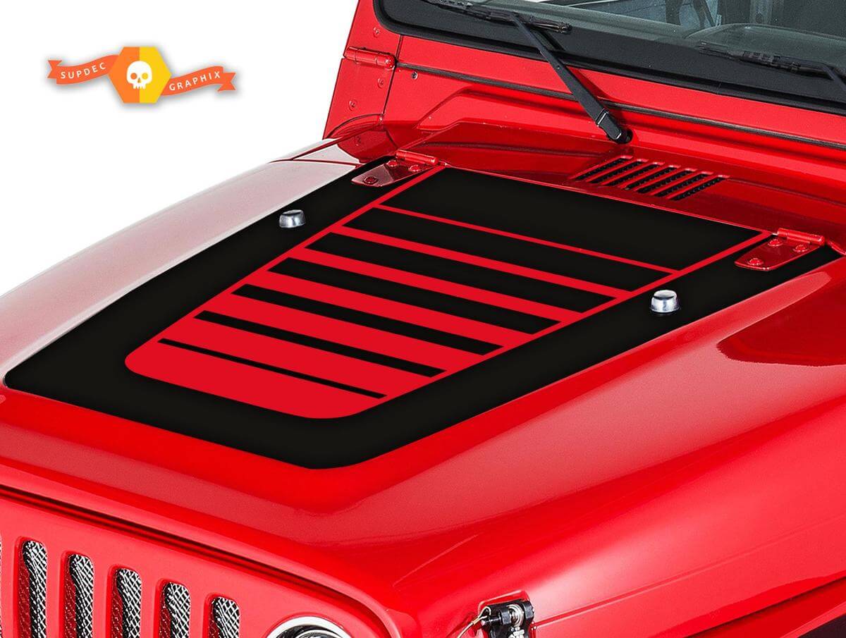 Kit de vinilo con franjas Strobe para capó para Jeep Wrangler TJ 1999-2006