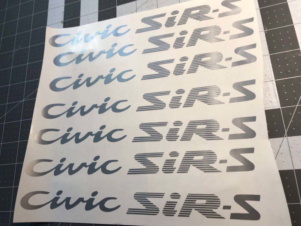 Adhesivo de Vinilo Estilo JDM Civic SiR-S para Honda Civic EG