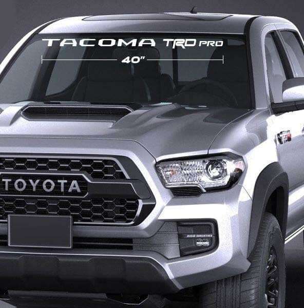 Calcomanía de vinilo para parabrisas Tacoma TRD Pro para Toyota Tacoma