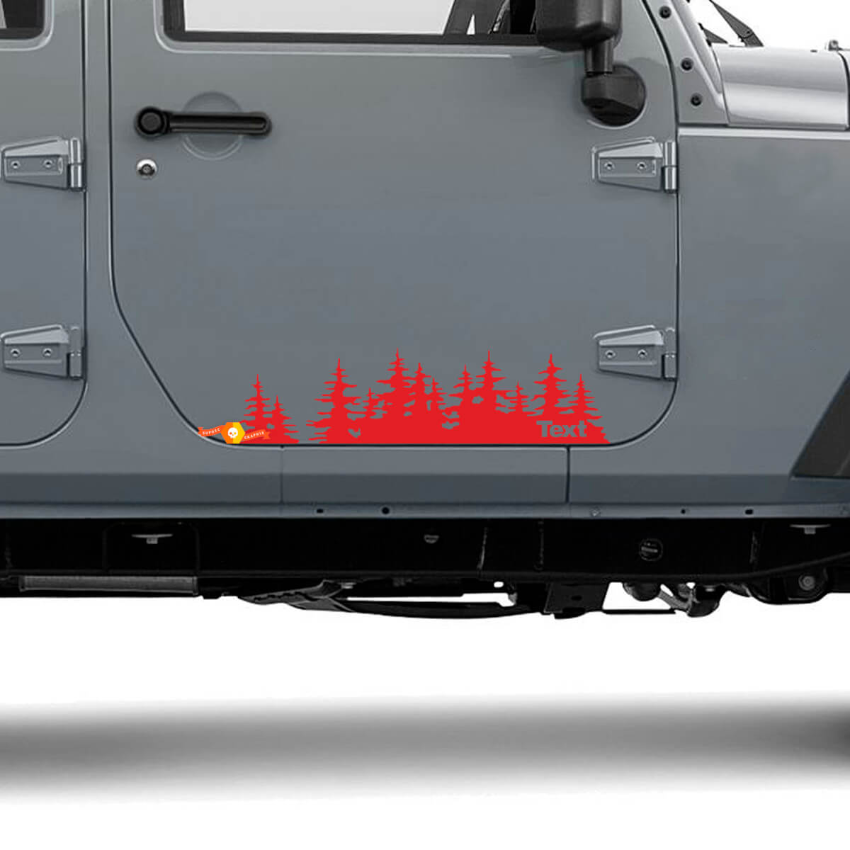 Jeep Tree forest troquelado vinilo puerta pegatina PNW pino árboles Woods silueta gráfico coche camión cuerpo