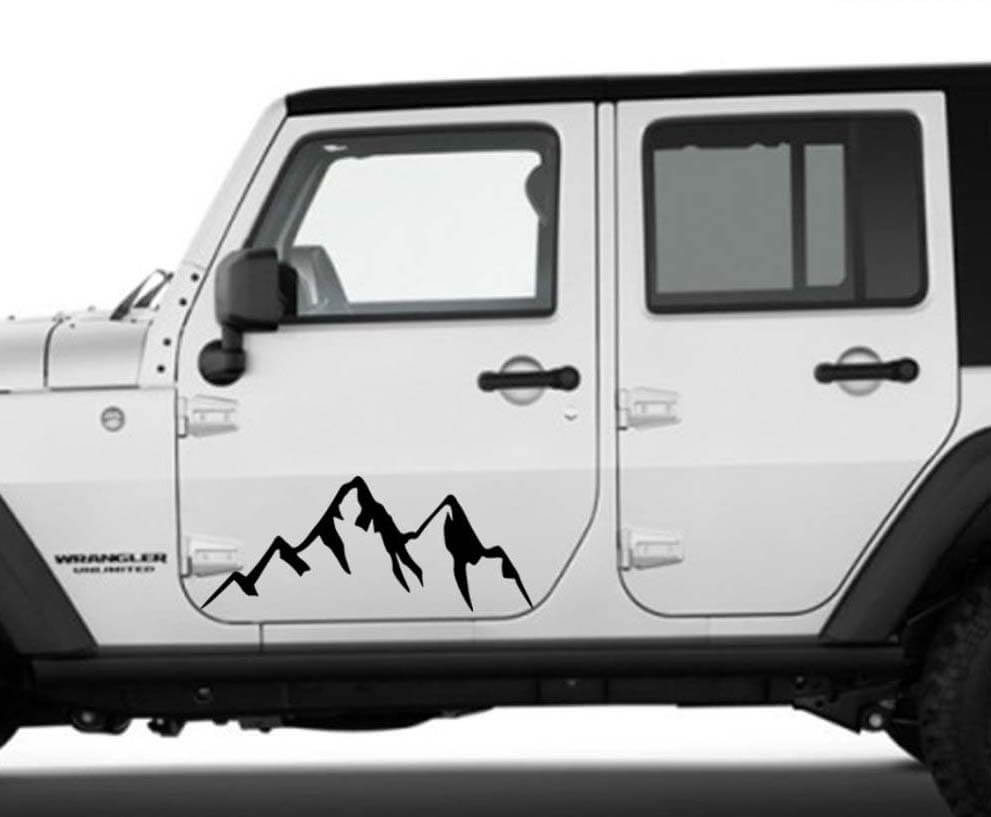 Adhesivo Vinilo con Gráfico de Montañas para Puerta para Camionetas Jeep Dodge Toyota