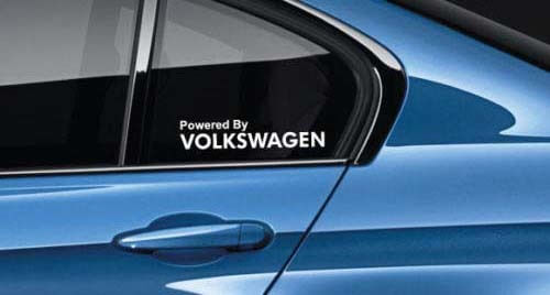 Juego de calcomanías de vinilo para ventanas Powered By Volkswagen para coches Volkswagen