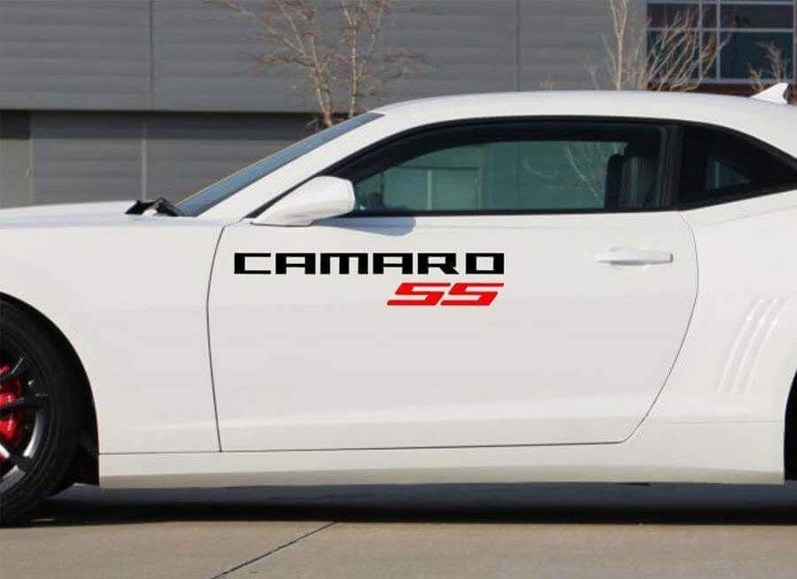 2X Chevrolet Camaro SS Vinilo Puertas logos Etiqueta Calcomanías Gráficos 2011-2018
