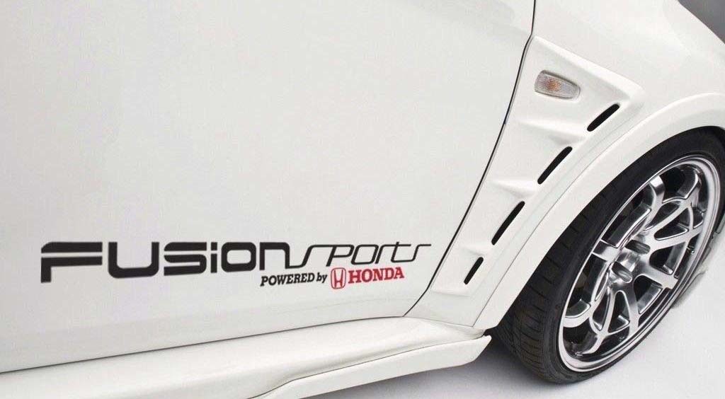 Fusion Sports Powered by Honda - Adhesivo de vinilo para coche Civic S2000 Accord JDM