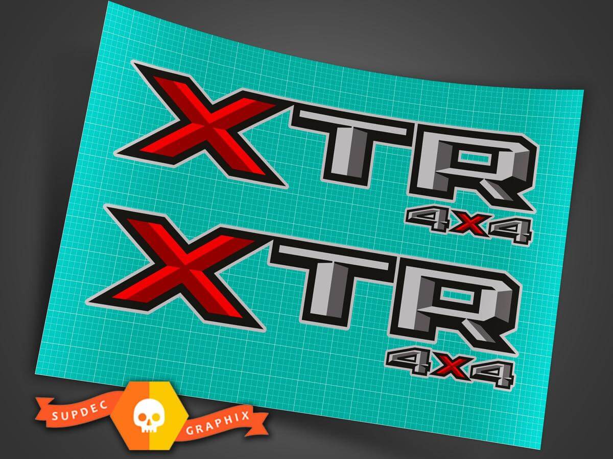 Juego de 2X 2018 Ford F-150, F-250 XTR 4X4 calcomanía de vinilo para camioneta junto a la cama