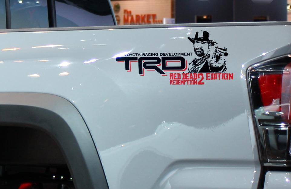 Pegatina de vinilo para la cabecera TRD Edición Red Dead Redemption para Toyota Tacoma