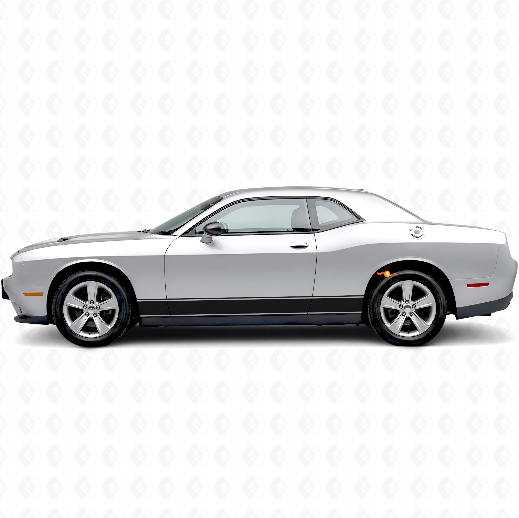 Vinilo adhesivo de franjas lineales para paneles laterales para Dodge Challenger