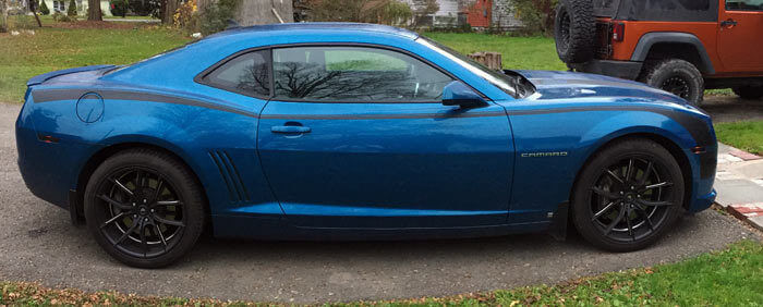 Kit de vinilos con franjas laterales estilo hockey para Chevrolet Camaro 2010-15