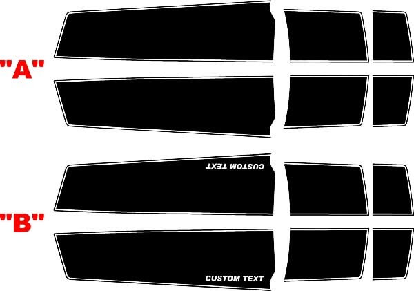 2010 - 2015 Chevrolet Camaro Convertible Concept Style Kit de rayas de rally de longitud extendida
