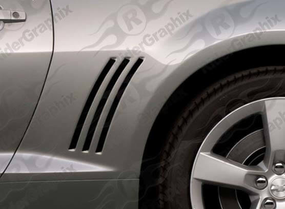 2010 - 2015 Chevrolet Camaro Panel del cuarto trasero Ventilación lateral Acento Pegatinas opacas Calcomanías
