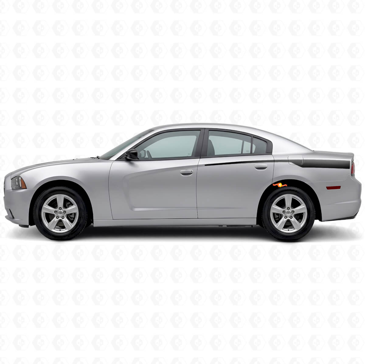 Vinilo adhesivo lateral trasero con franjas cónicas para Dodge Charger 2011-2014