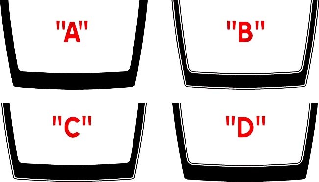 2015 - 2020 Ford Mustang Accent Hood Stripe Calcomanías de vinilo Pegatinas