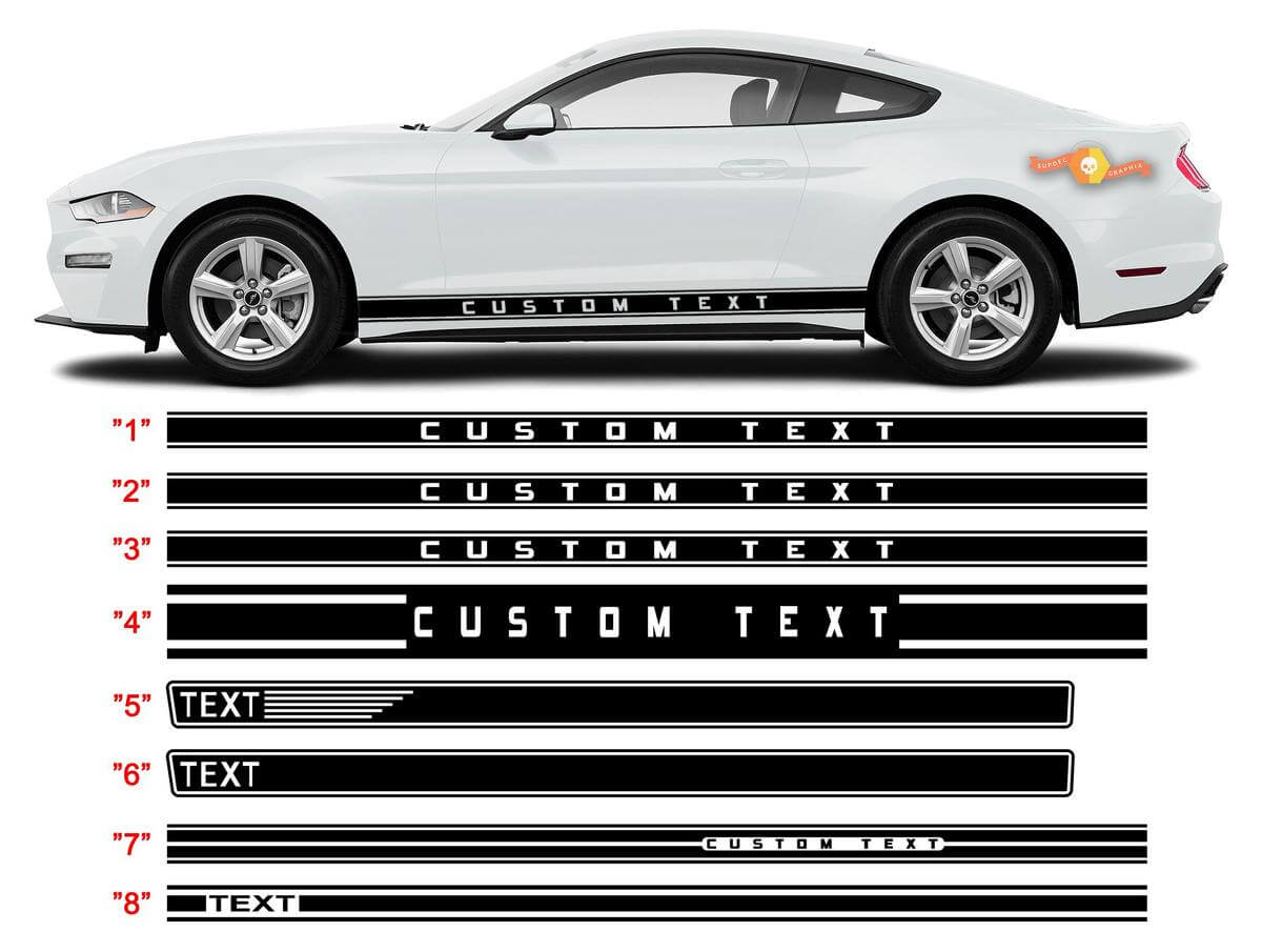 Kit de pegatinas de vinilo con franjas personalizadas para paneles laterales para Musclecar Mustang 2005-2020