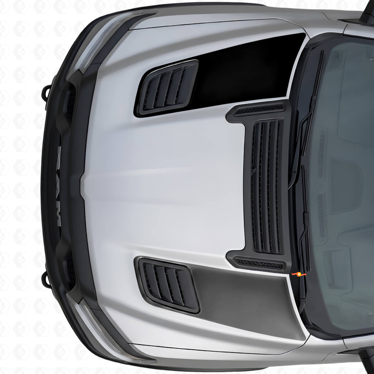 Conjunto de Pegatinas Vinilo de Rayas en las Ventilas del Capó Doble para Dodge Ram Sport 2019+