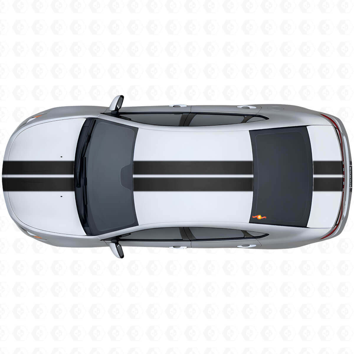 Kit de Vinilo con Rayas de Doble Contorno Delanteras Superiores y Traseras para Dodge Dart 2013+