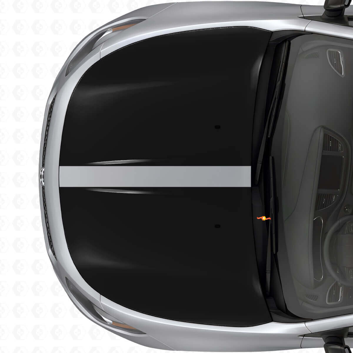 Conjunto de Calcomanías de Vinilo de Rayas Dobles en Negro para Capó para Dodge Dart 2013+