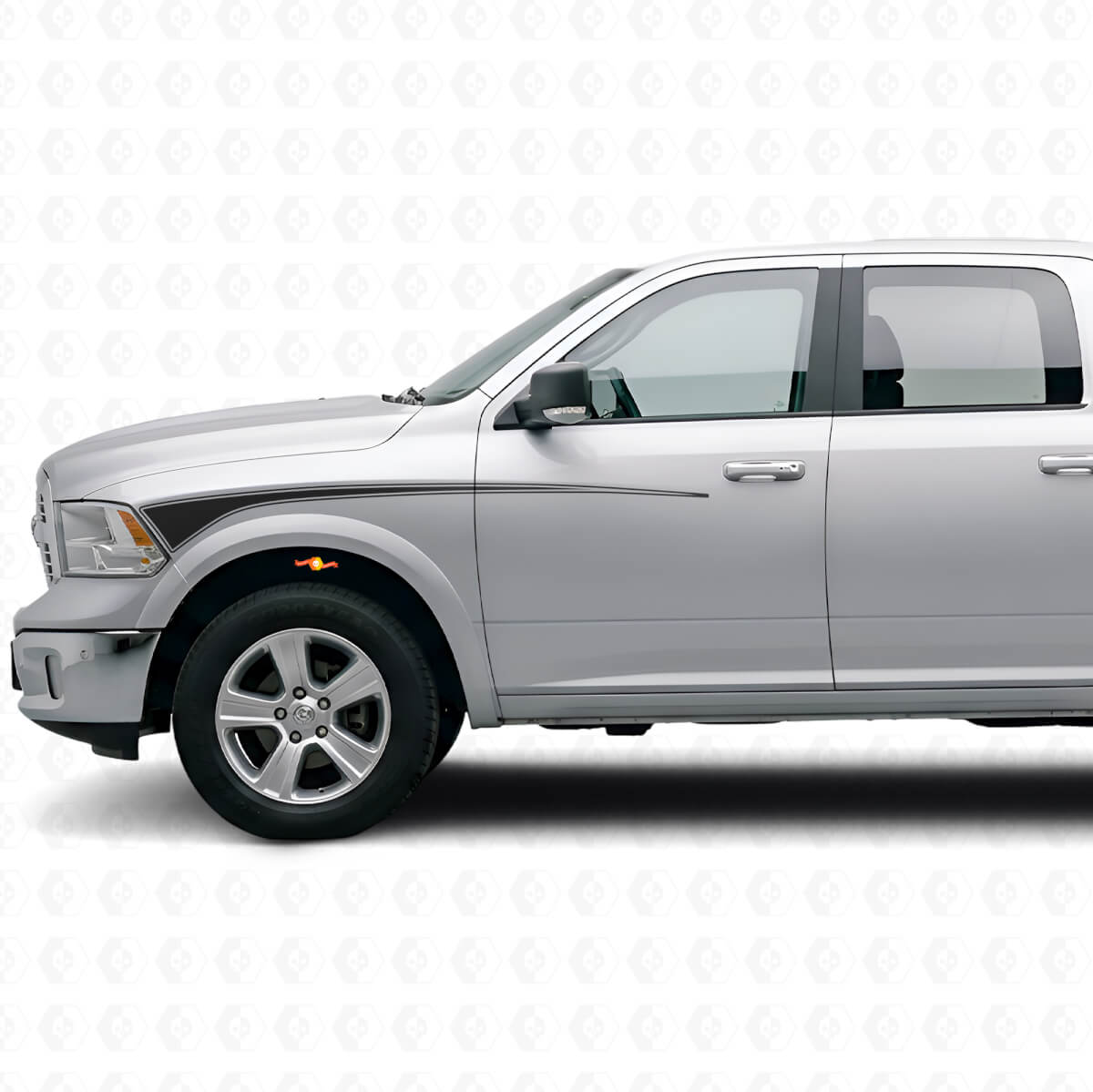 Kit de vinilos de tiras contorneadas para guardabarros delantero y puerta para Dodge Ram 2009+