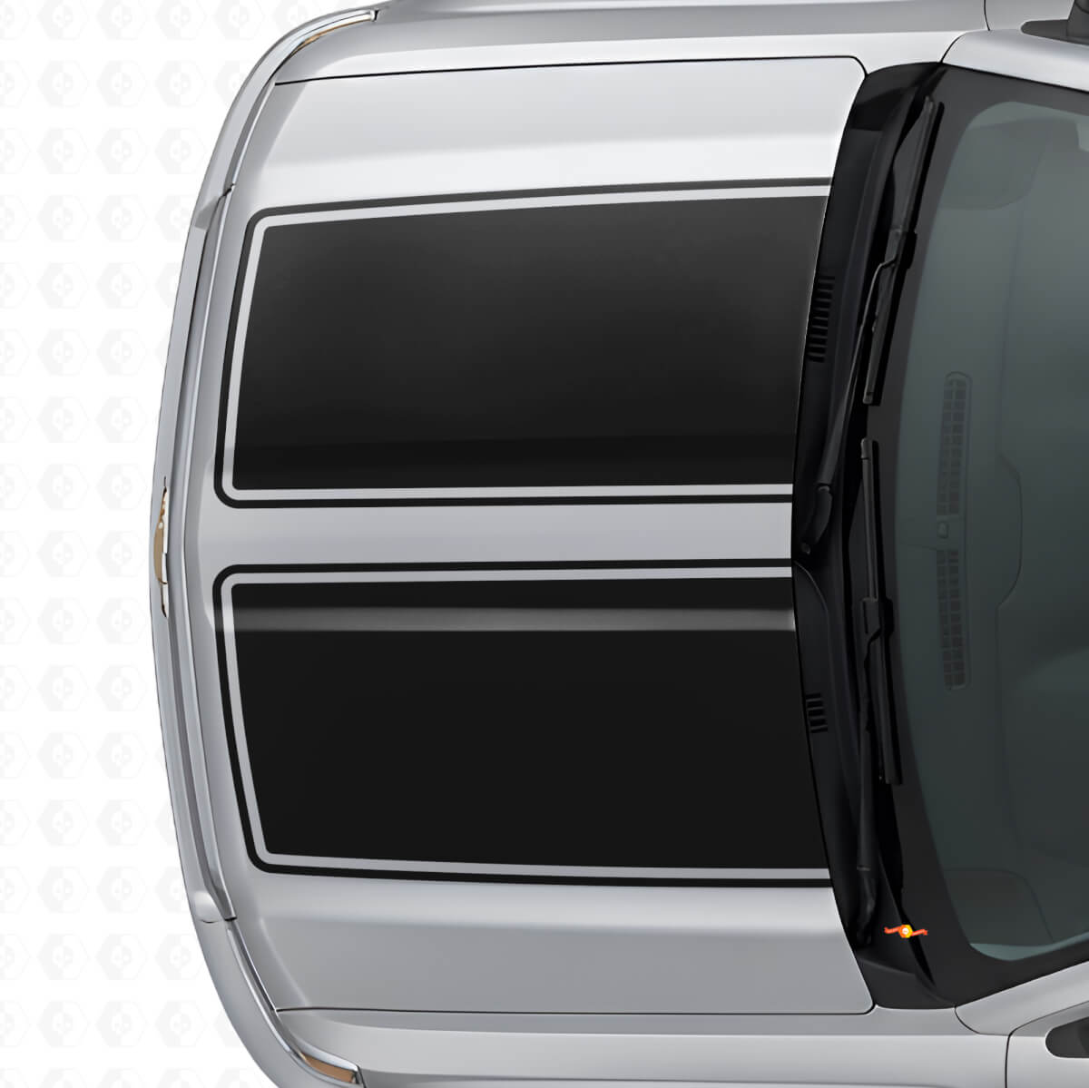 Kit de vinilos con franjas dobles para capó y portón trasero para Chevrolet Silverado 2014-15