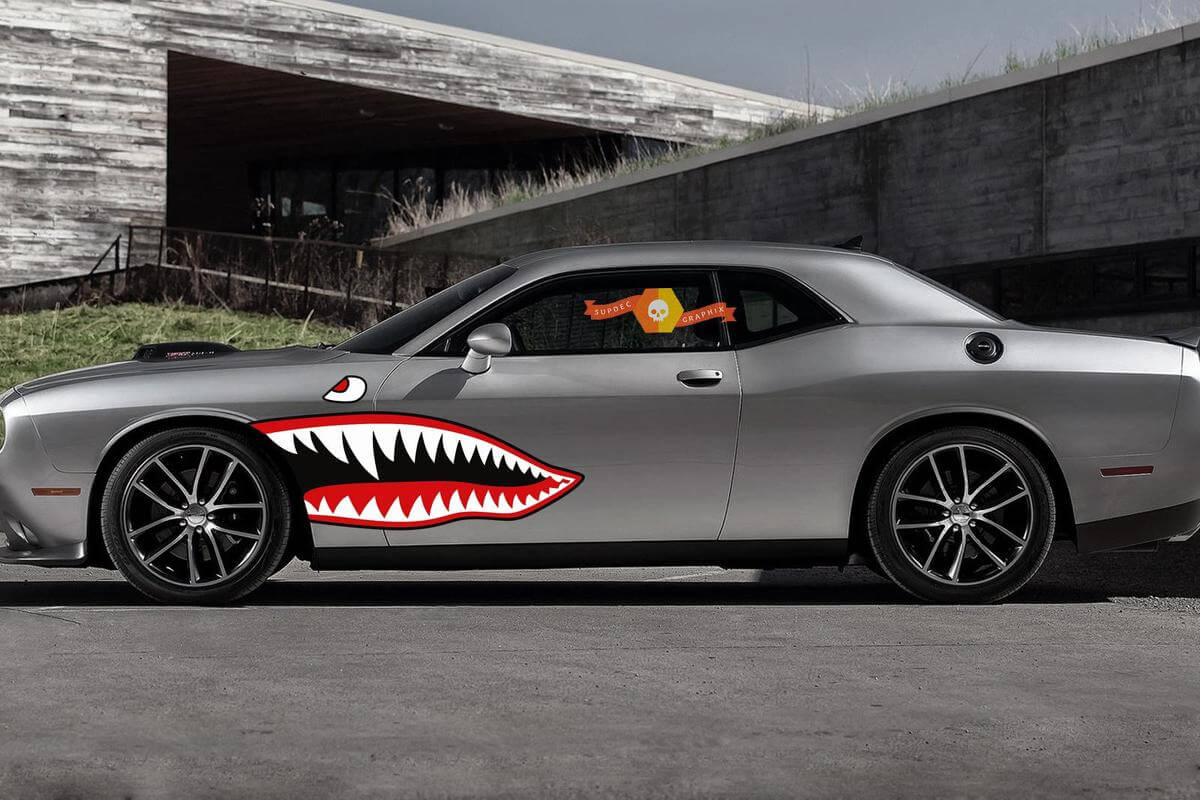 Side Accent Retro Fighter Plane Boca Stripe Kit Ajuste universal para muchos vehículos Cargador Challenger