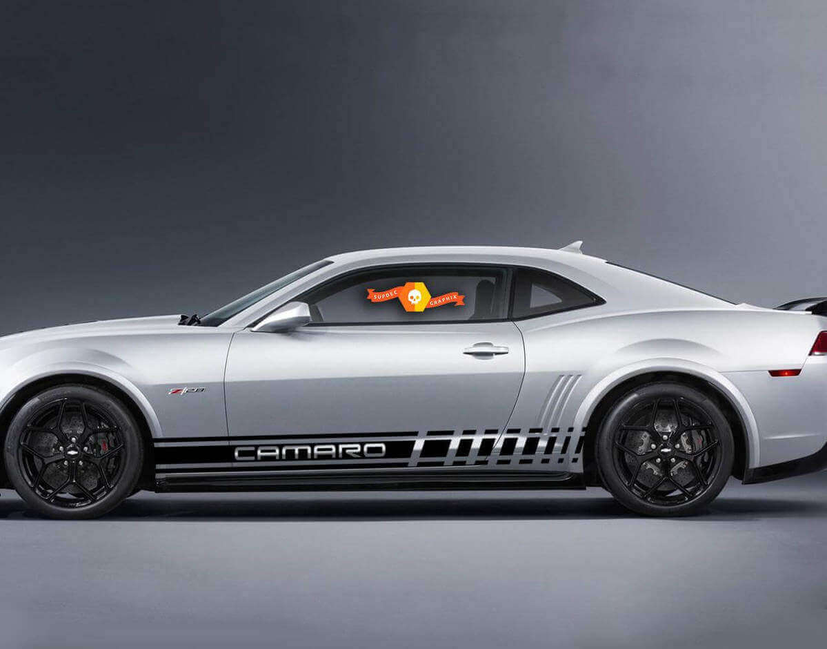 2X pegatina de vinilo de carreras de coches con gráficos de varios colores para Chevrolet Camaro
