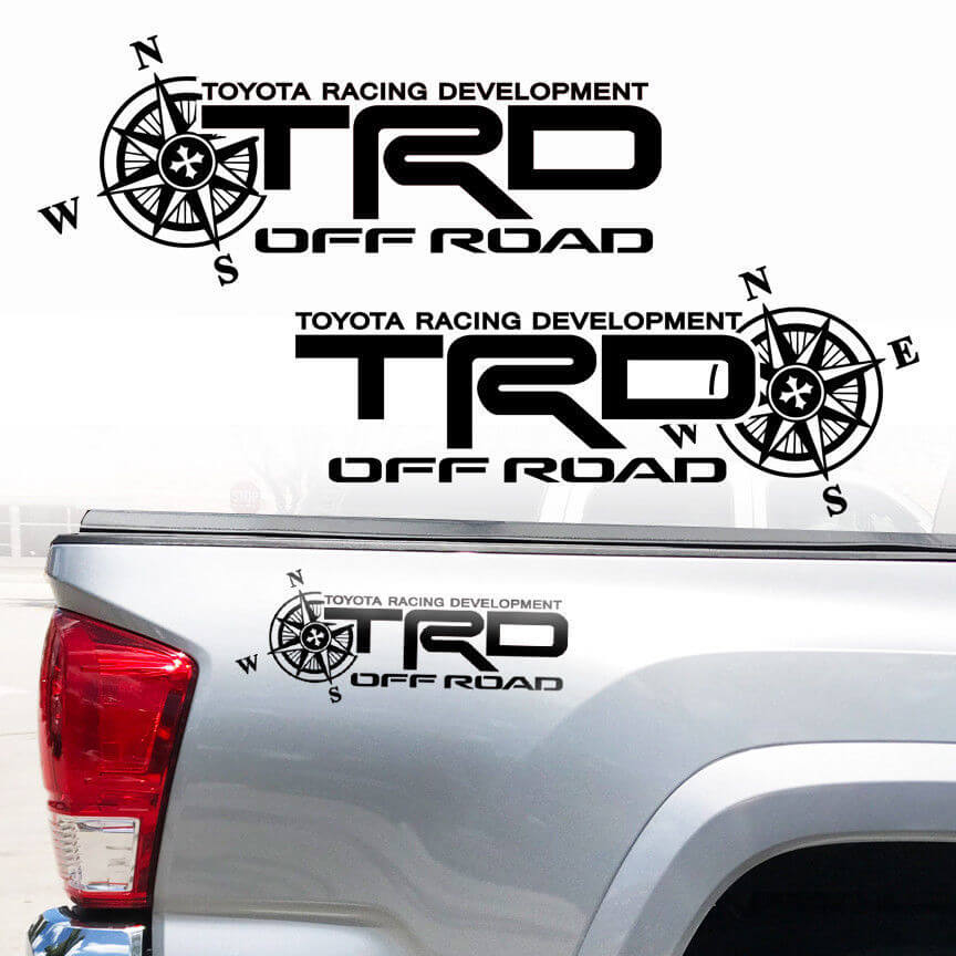 Kit de Calcomanías de Vinilo para el Lateral de la Caja TRD Off Road Compass para Toyota Tacoma Tundra