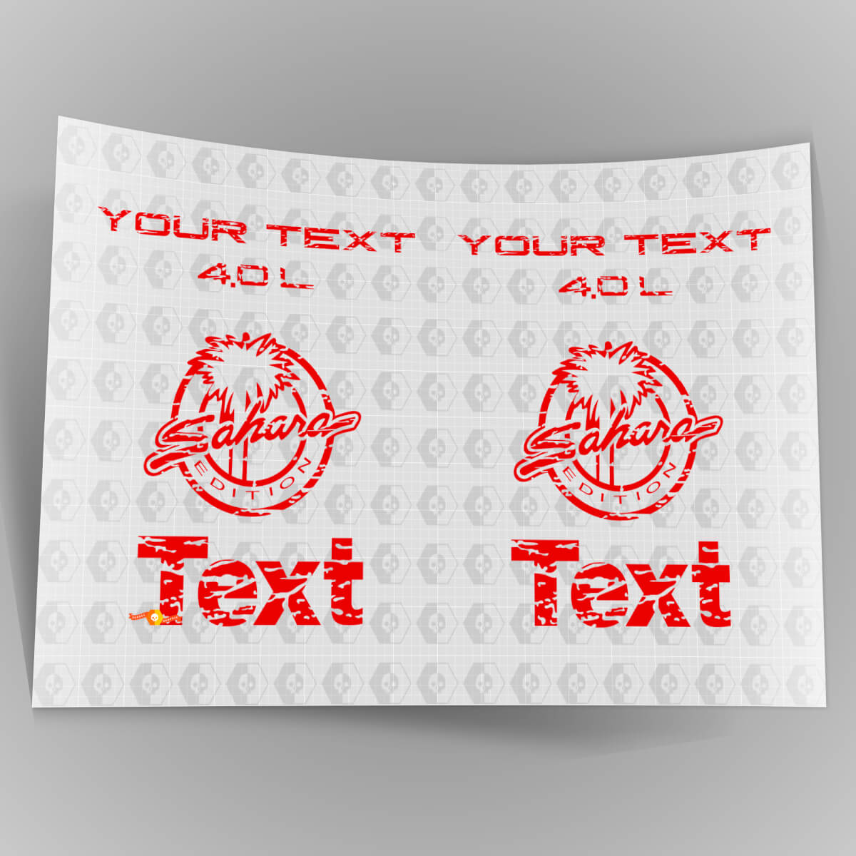 Logotipos de guardabarros Jeep Wrangler Sahara 4.0 TJ desgastados 1997 -2006