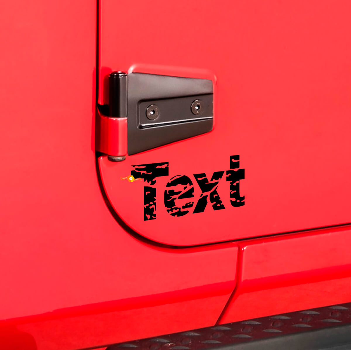 Calcomanía de texto personalizado desgastado para la puerta lateral del Jeep Wrangler