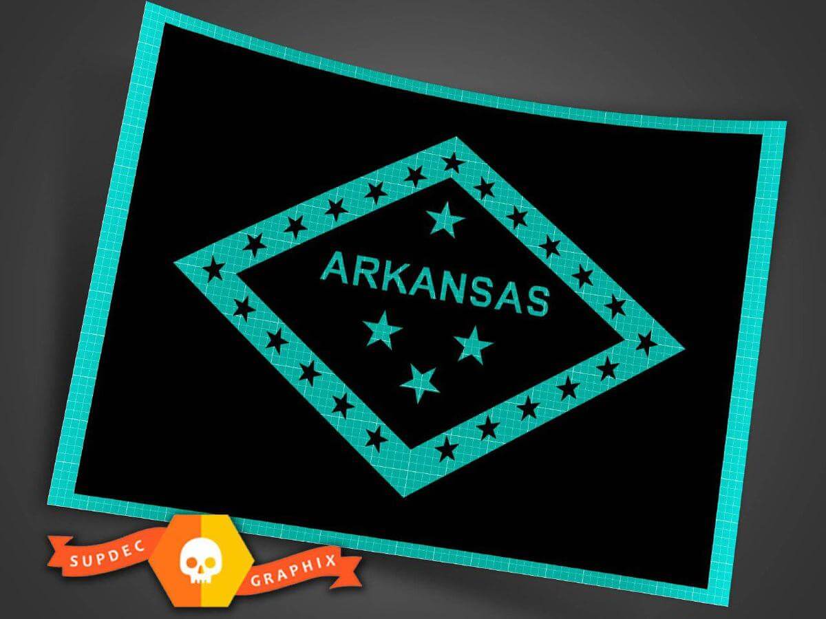 Calcomanía de la Bandera del Estado de Arkansas en Múltiples Colores y Tamaños para Jeep Wrangler 2