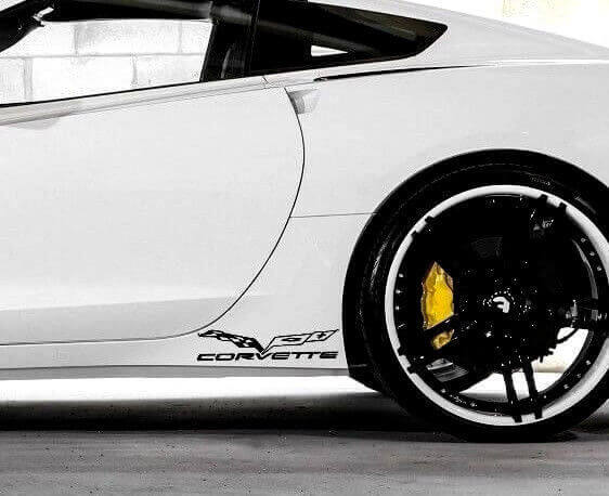Kit de calcomanías de vinilo para panel lateral con bandera de Corvette para Chevy Corvette Z06 C6-7 2005-2018