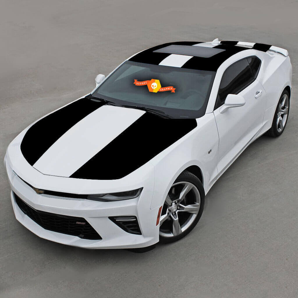 Vinilos de franjas dobles completas laterales para Chevrolet Camaro 2016-2018