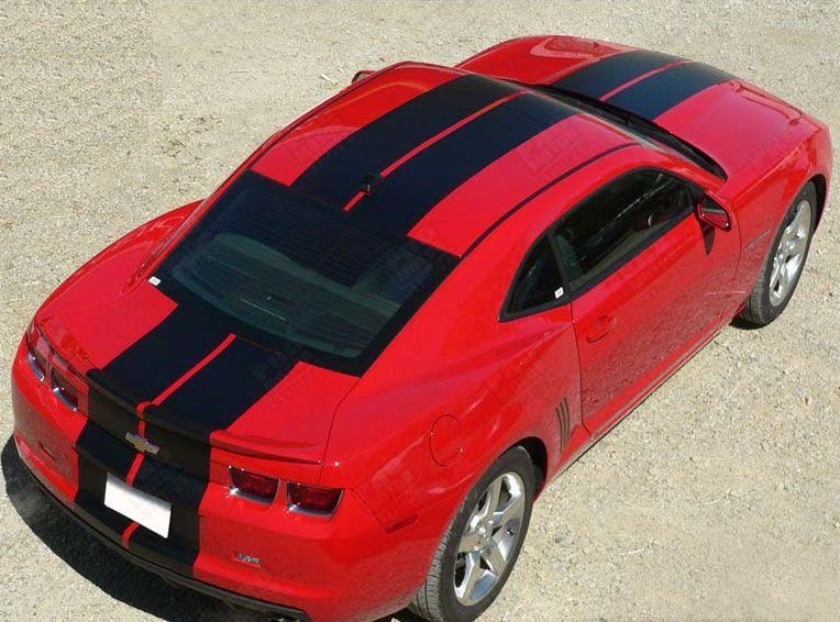 Pace Style Twin Rally Stripe Kit — Adhesivo de vinilo (capó, techo, maletero, parachoques trasero, parachoques delantero) para Chevrolet Camaro 2010-2015_2