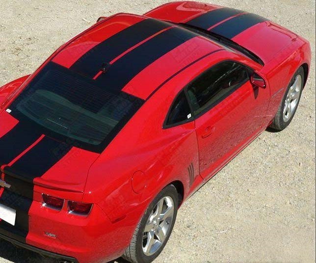 Pace Style Full Length Twin Stripe Kit — Adhesivo de vinilo (capó, techo, maletero, parachoques trasero, parachoques delantero) para Chevrolet Camaro 2010-2015_2
