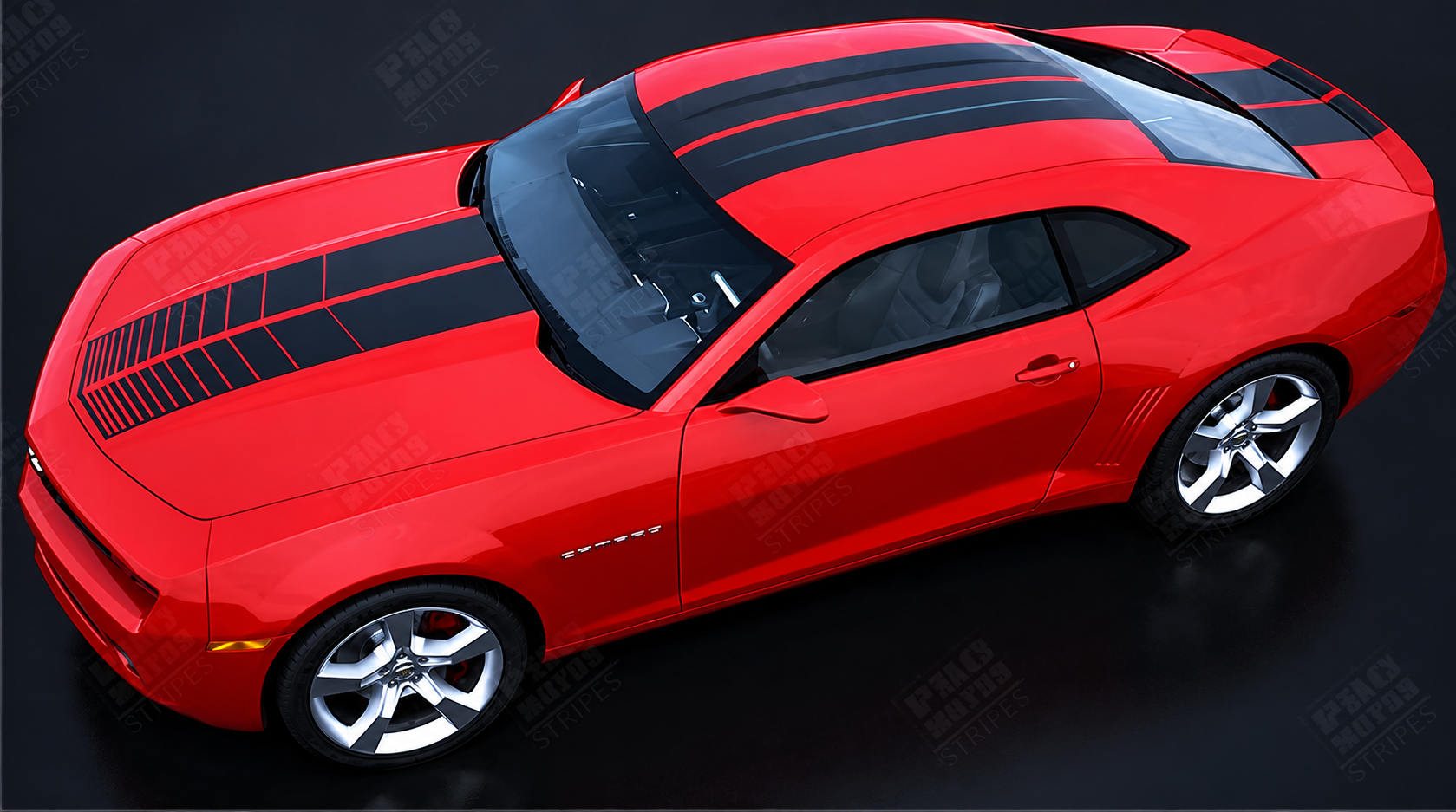 Over The Top Strobe Double Stripe Kit — Adhesivo de vinilo (capó, techo, maletero) para Chevrolet Camaro 2010-2015
