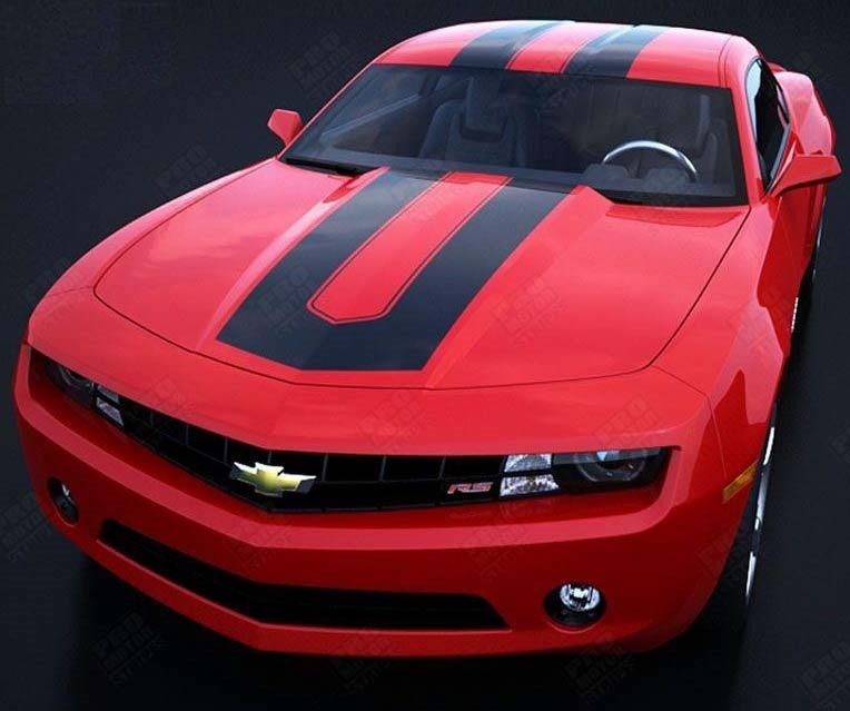 SEMA Style Outlined Center Stripe Kit — Adhesivo de vinilo (capó, techo, maletero) para Chevrolet Camaro 2010-2015