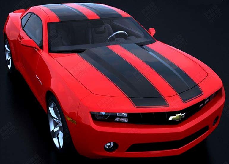 Bumblebee Transformers Style Twin Rally Stripe Kit — Adhesivo de vinilo (capó, techo, maletero) para Chevrolet Camaro 2010-2015