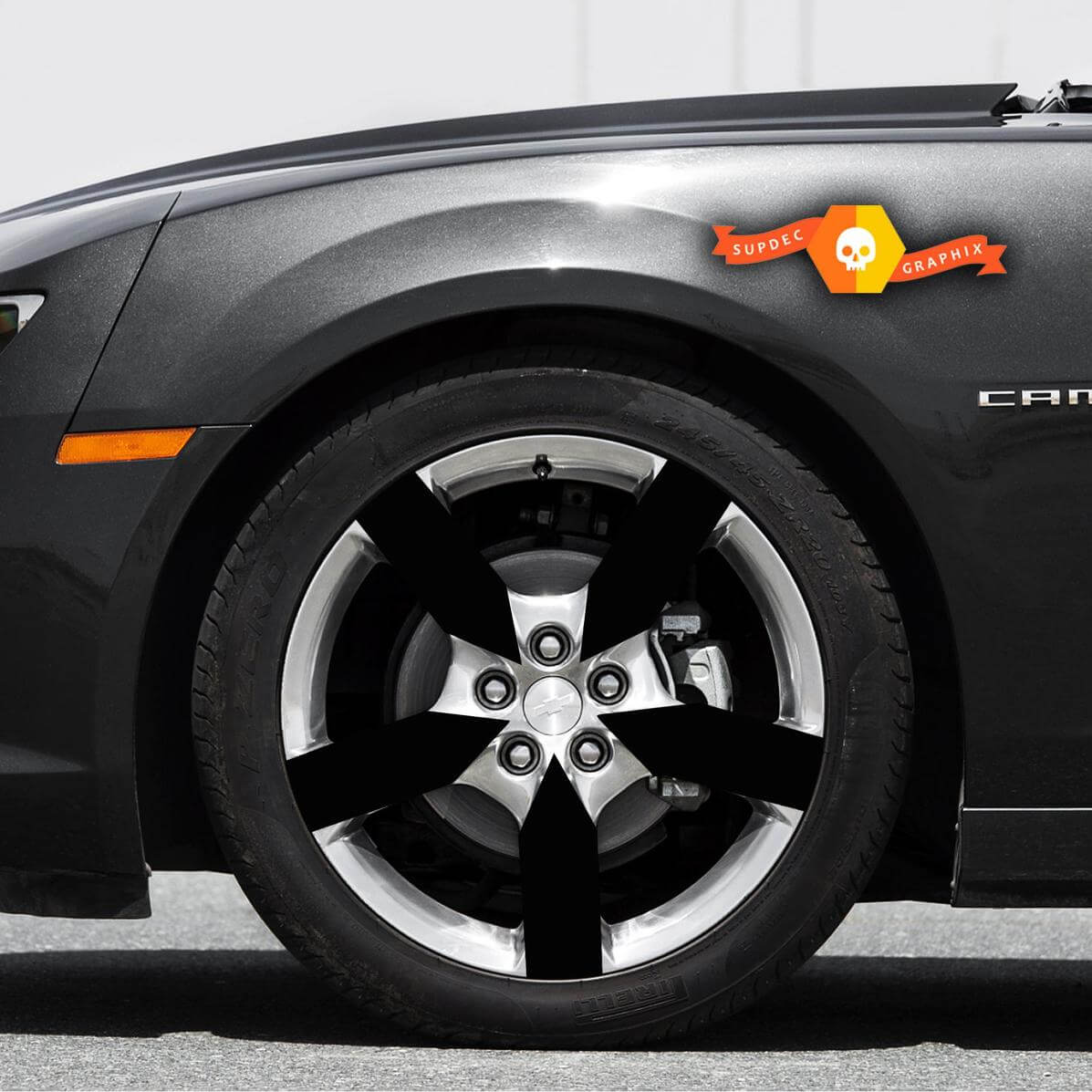 Juego de calcomanías de vinilo adhesivas para inserción de llantas para Chevrolet Camaro 2010-2015