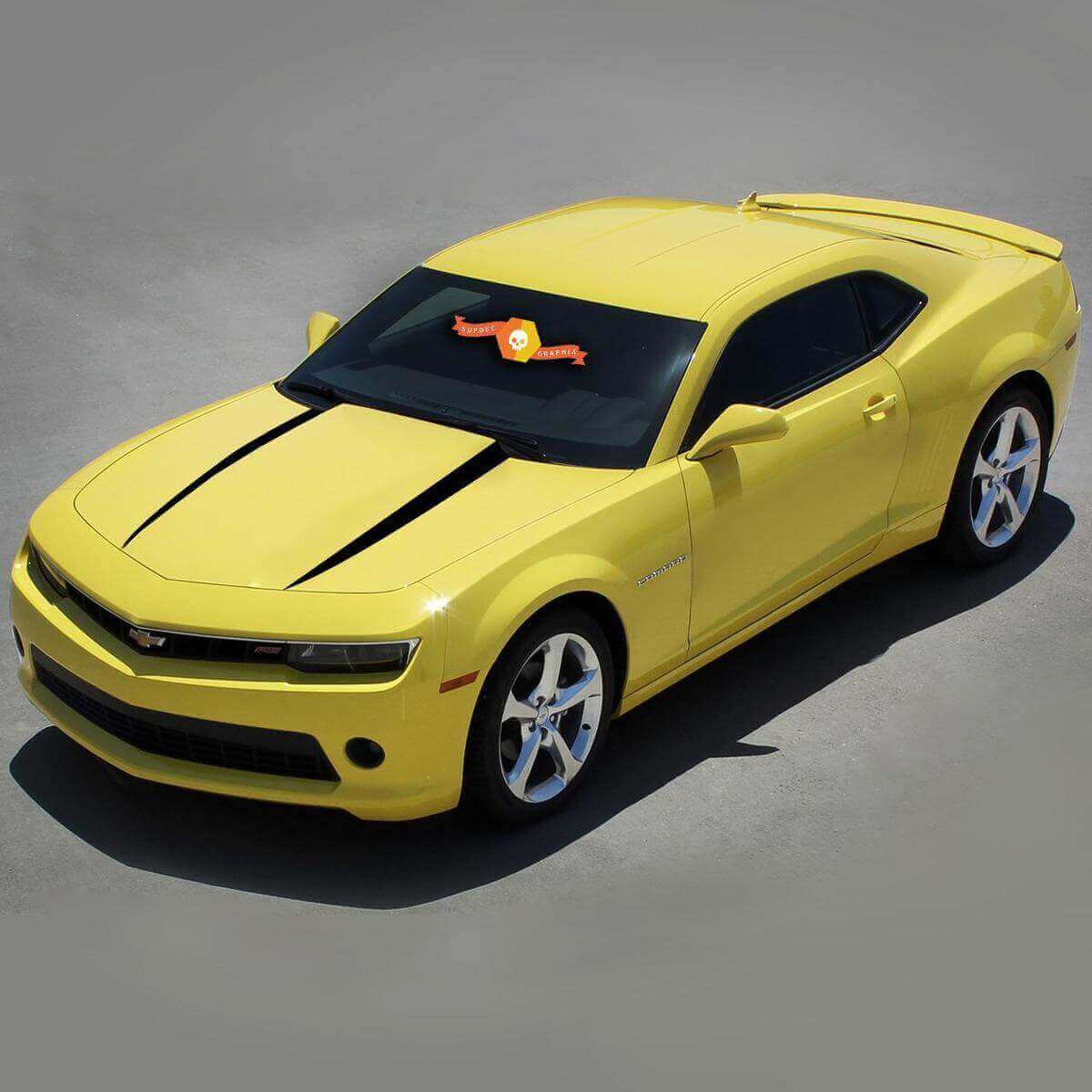 Calcomanías de vinilo con franjas estilo lanza para capó para Chevrolet Camaro 2010-2015