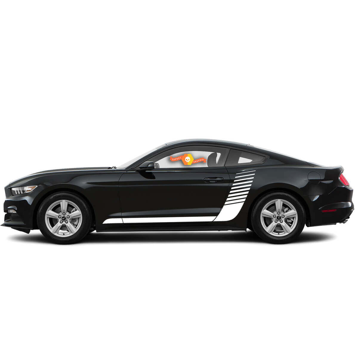 Calcomanías de vinilo con franjas de estroboscopio estilo hockey lateral para Ford Mustang 2015-2017