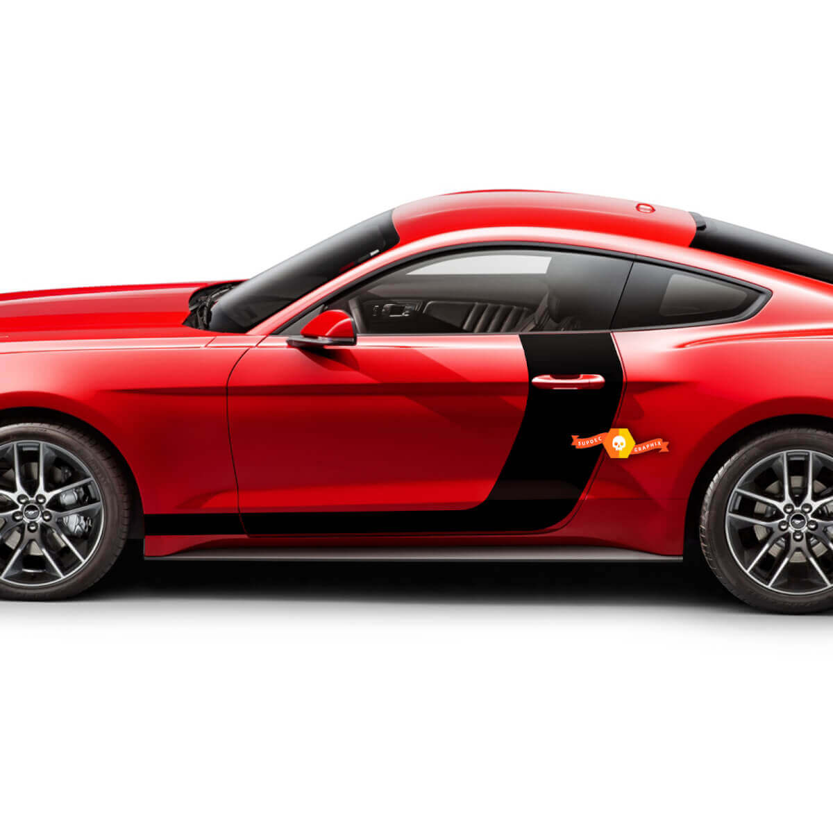 Ford Mustang 2005-2024 Puertas laterales Hockey Rayas Calcomanías Pegatinas
