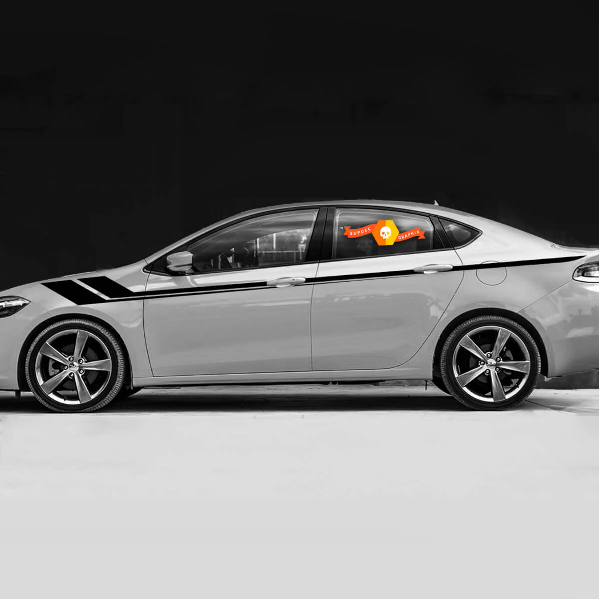 Hash Fender and Doors Stripes para Dodge DART 2013- 2018 Pegatinas Calcomanías
