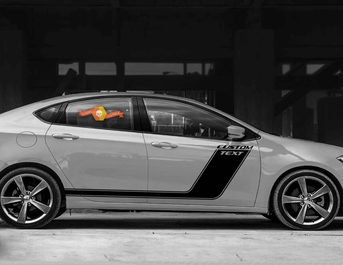 Calcomanía de Vinilo con Raya Deportiva y Acento Lateral Personalizada 2 Para Dodge Dart