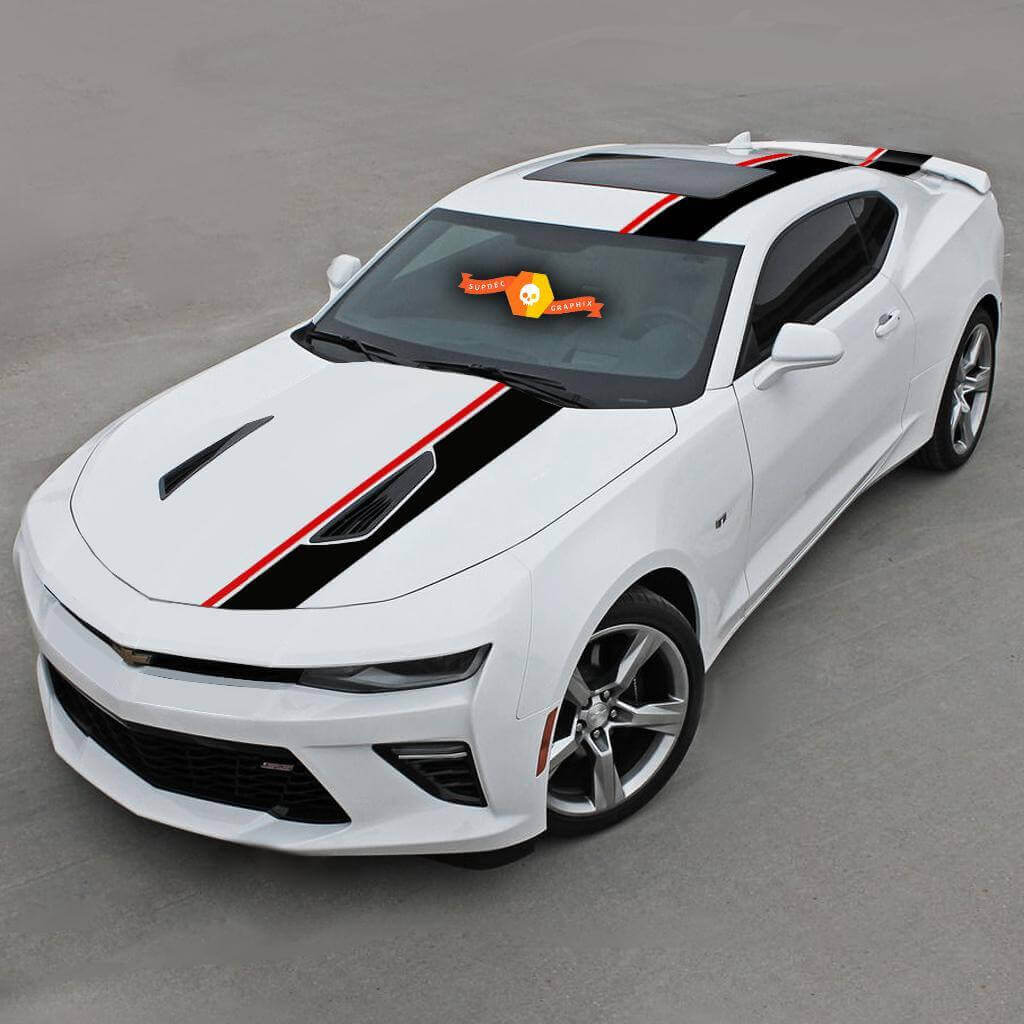Calcomanía de vinilo con rayas laterales dobles para Chevrolet Camaro 2016-2018