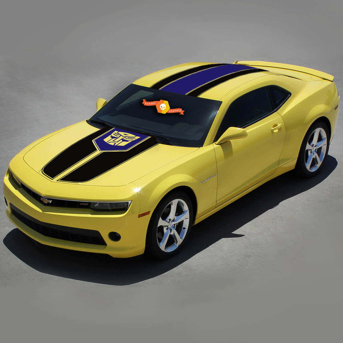 Kit de calcomanías de vinilo con franjas laterales estilo Transformer para Chevrolet Camaro 2010-2015
