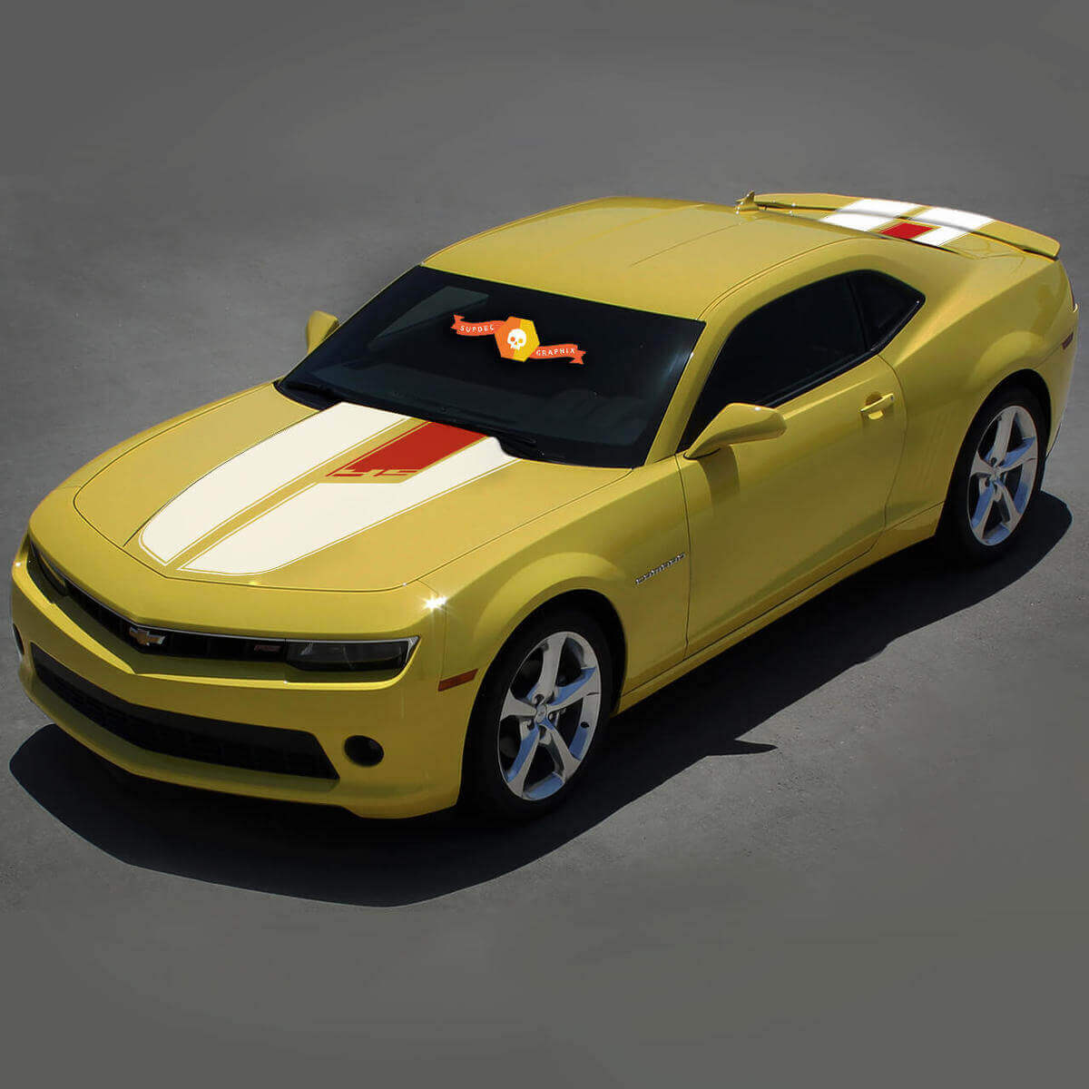 Calcomanías de vinilo con franjas para capó y maletero estilo 45º Aniversario para Chevrolet Camaro 2010-15